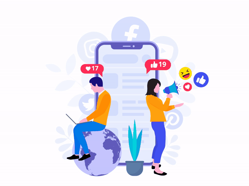 Social media marketing flat illustration